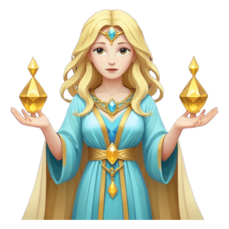 fantasy magic goddess tarot card low poly sticker