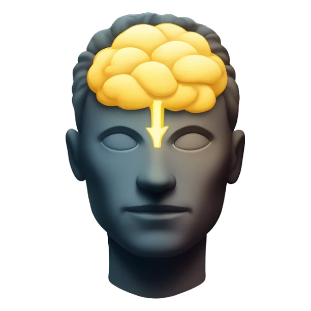 mental power represented by a head silouette iluminated sticker