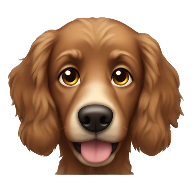Brown dog  with black long fluffy ears  sticker