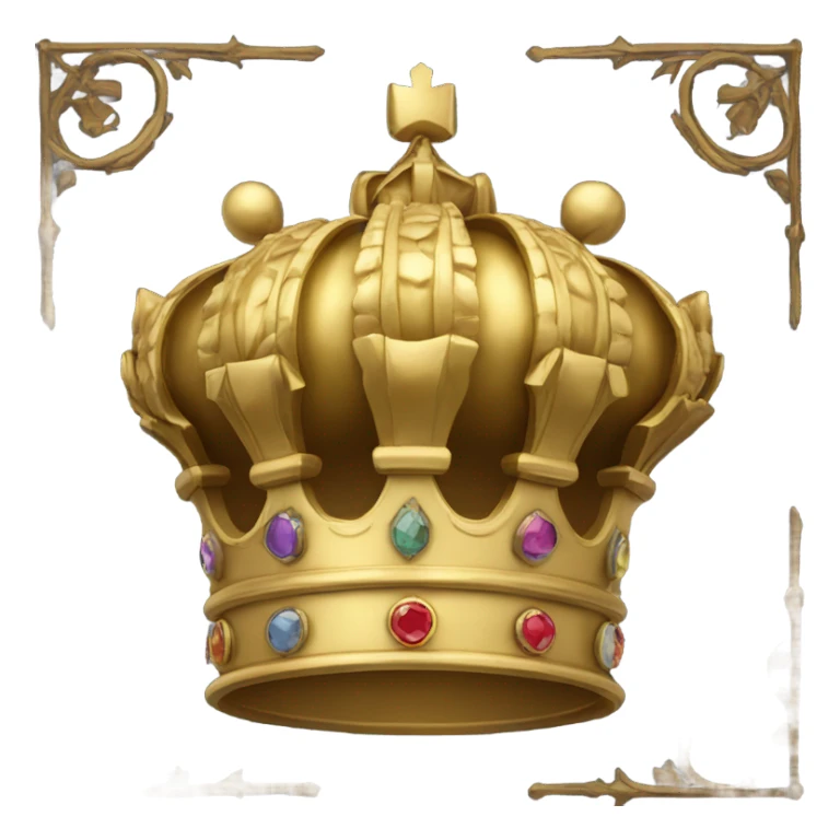 a golden crown in an octagon sticker