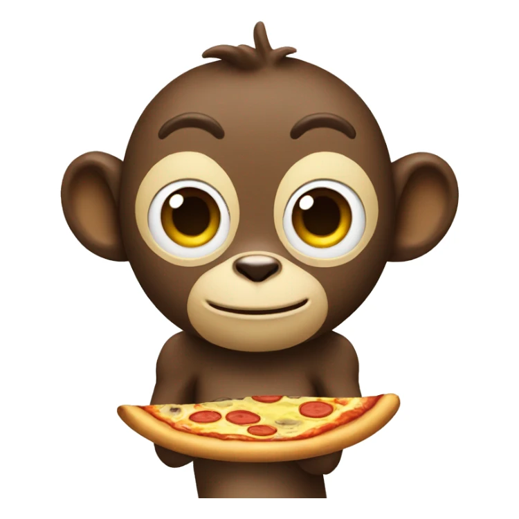 Monkey poopmoji pizza banana sticker