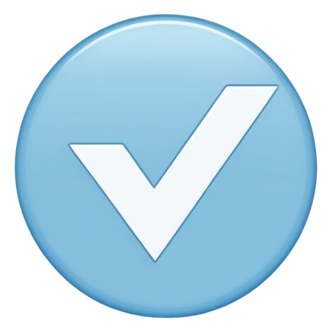 A light blue or brown circle with a white checkmark inside it. sticker