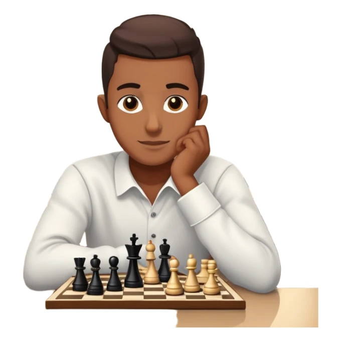 Aka seating on coffe shop playing chess which Vinicius  sticker