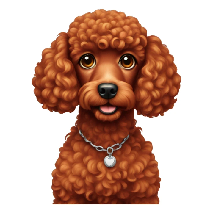 Red poodle dog sticker