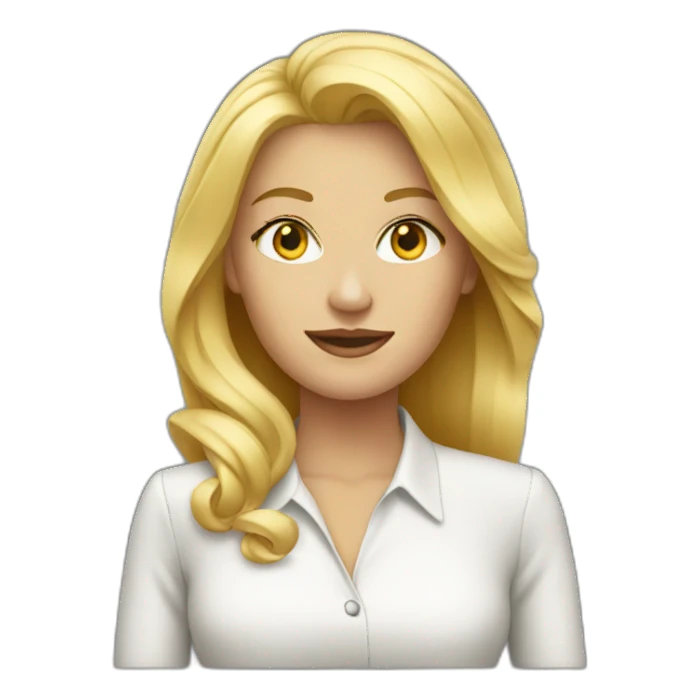 blond lady boss  sticker