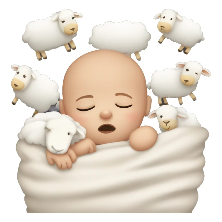 sleeping baby counting sheep sticker