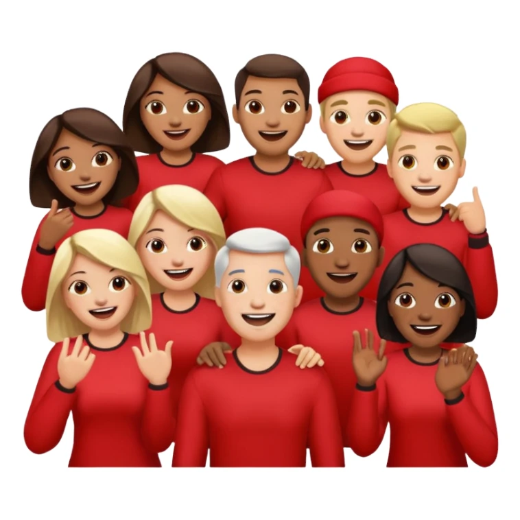 Red group peoples  sticker