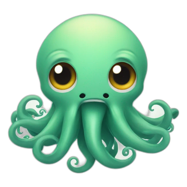 cute kraken with big open mouth sticker