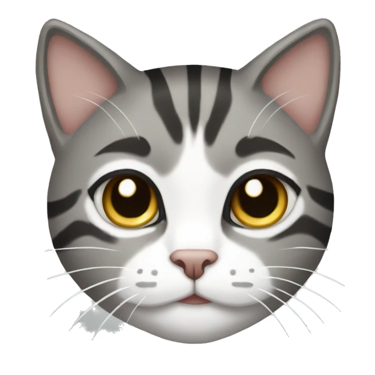 Gray white and black tabby cat sticker