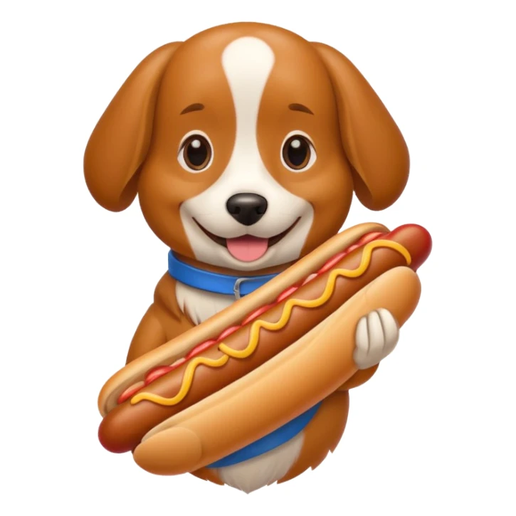 Dog with a hotdog  sticker