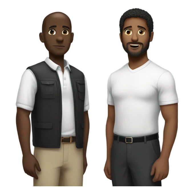 Black man and white man sticker