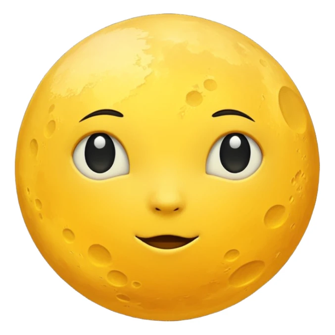 Moon without eyes, yellow sticker