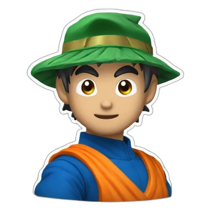 Goku con una gorra de navida sticker