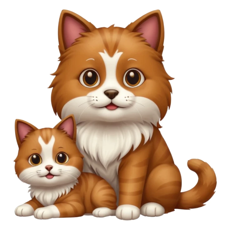 Cat and dog sticker