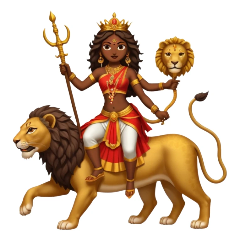 मॉं दुर्गा के साथ सिंह sticker