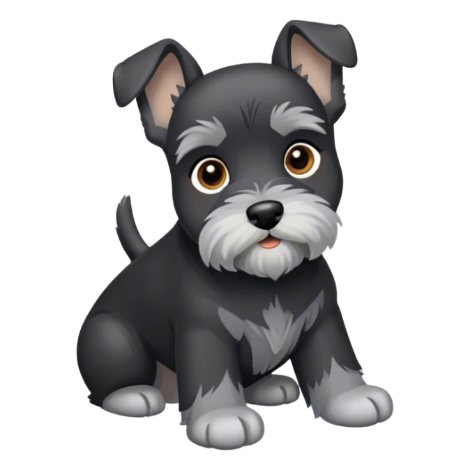 Black coat and gray accented miniature schnauzer  sticker