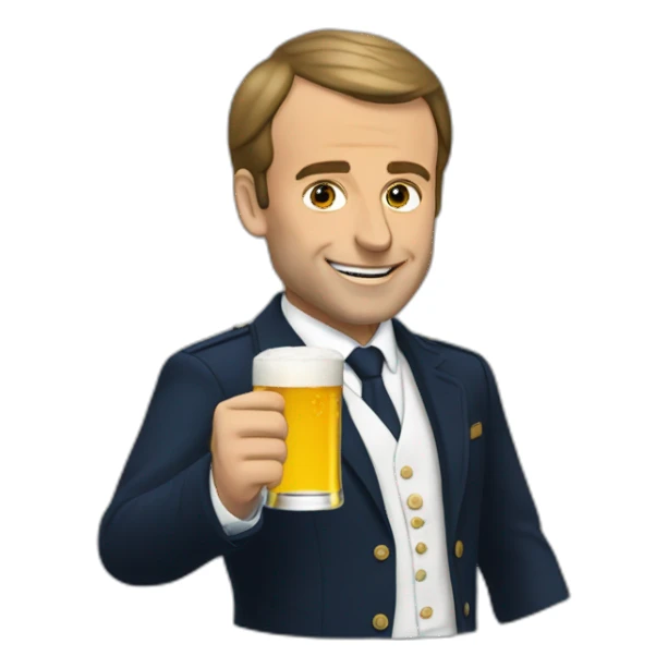 Macron qui boit une bière sticker