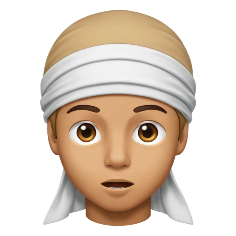 a tan boy mewing with a durag sticker
