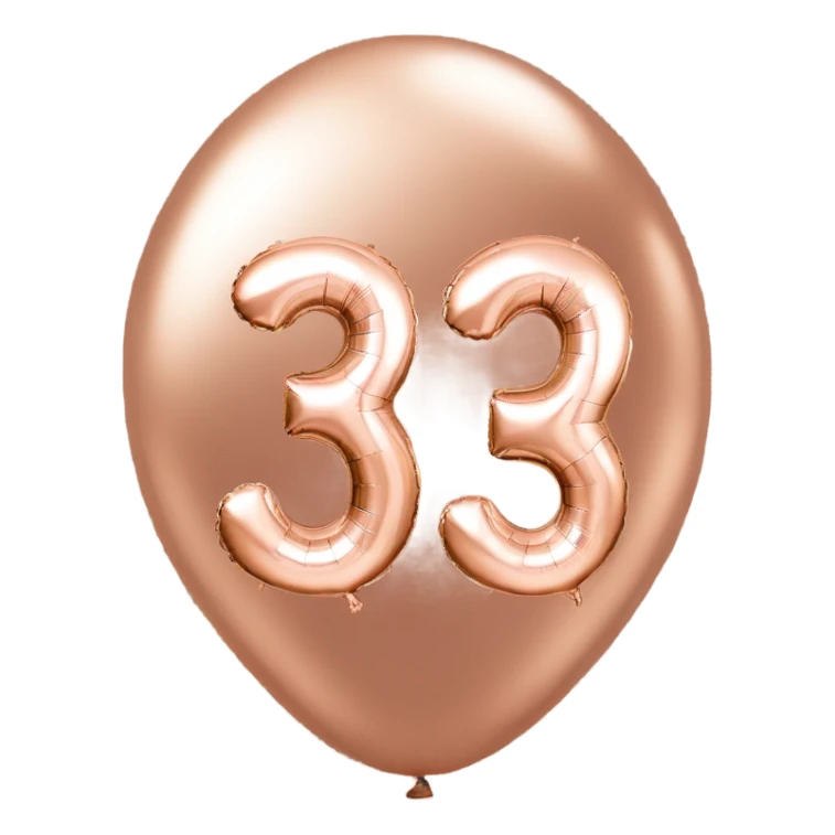 Rose gold number 30 balloon sticker