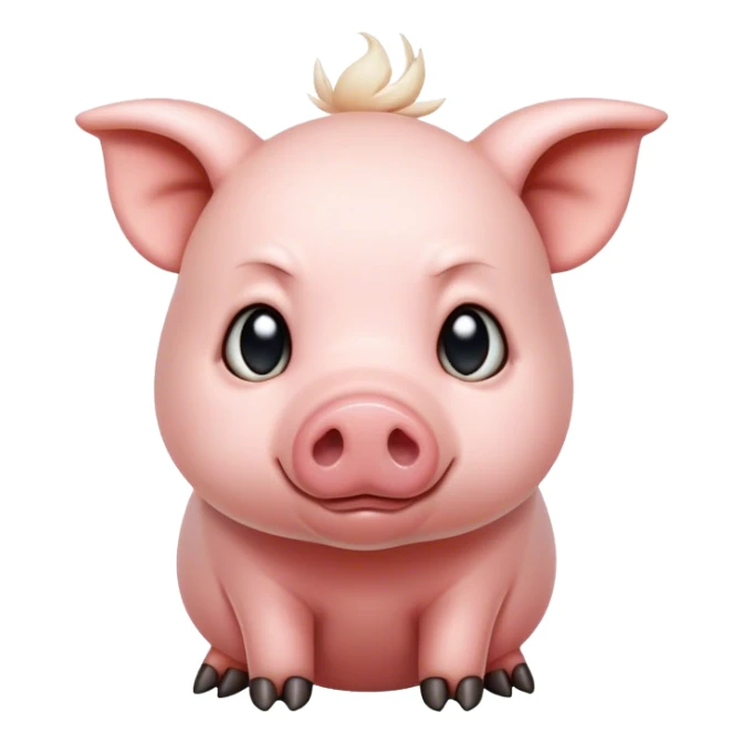 Litten pig with a cold sticker