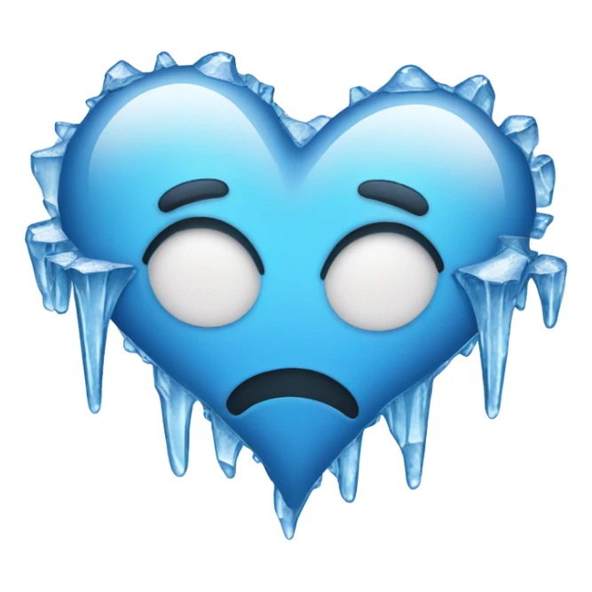 Ice cold cracked dripping heart blue  sticker