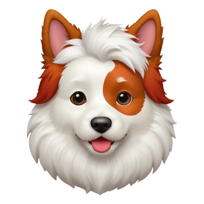 white dog with red beard sticker