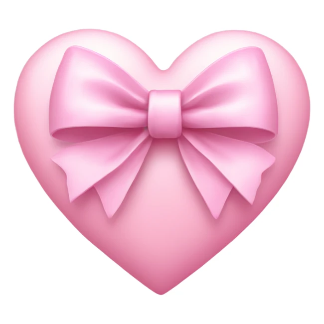 pastel pink heart with two bows sticker