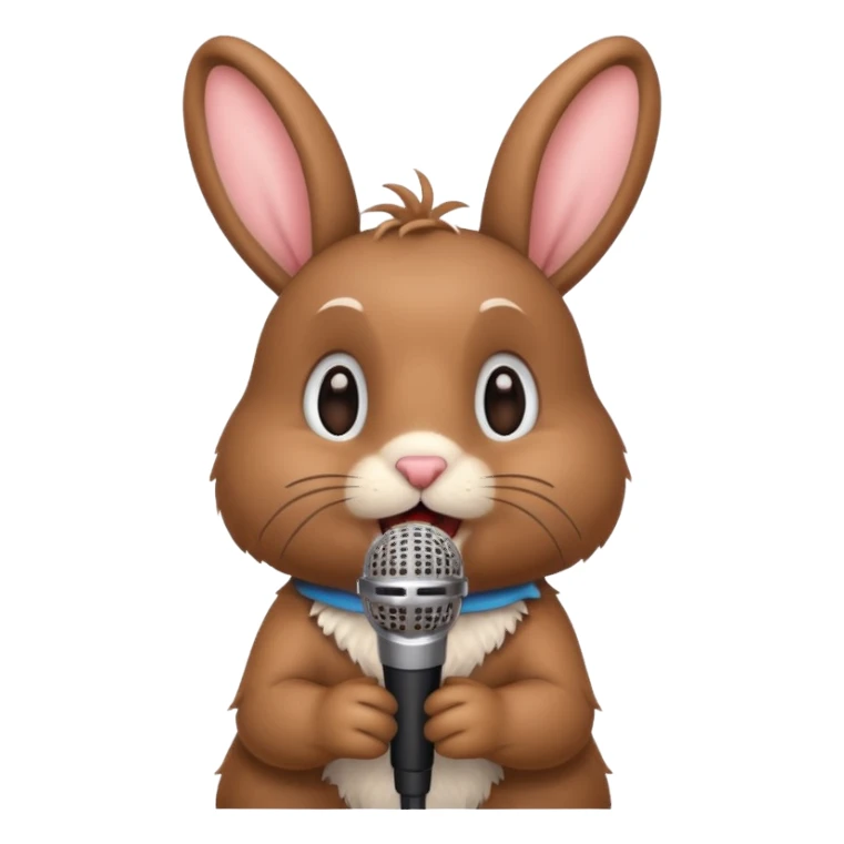 brown bunnie singing to mic sticker