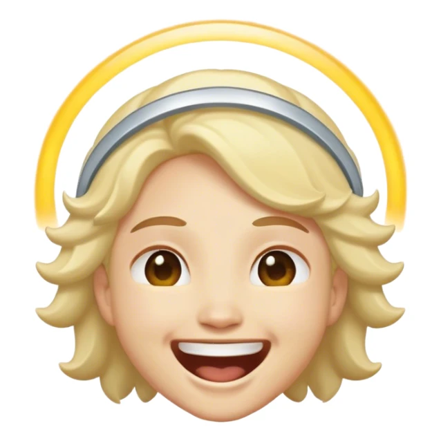 Laughing with halo sticker