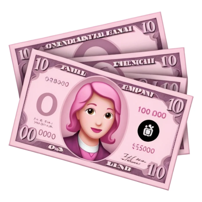 pink single money paper sticker