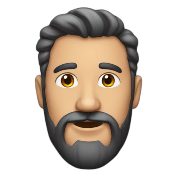 Hombre con orejas de soplillo y barba corta sticker