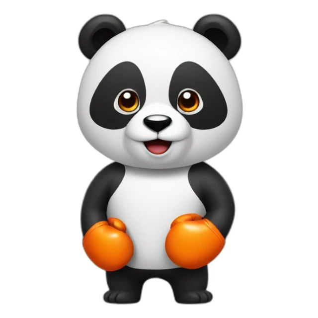 panda with orange boxing gloves sticker