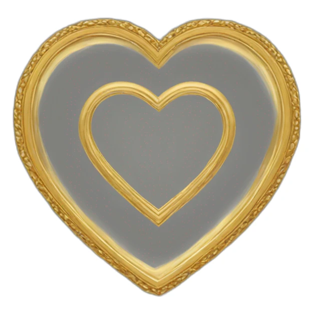 fancy gold heart frame sticker