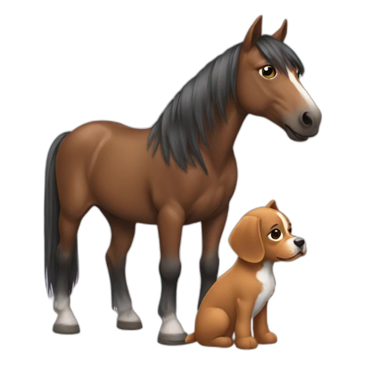 Horse and littel dog sticker