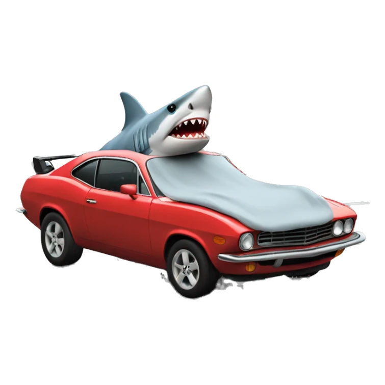 Shark hoodie in red car  sticker