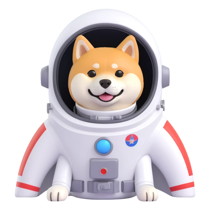 shiba inu in rocket sticker