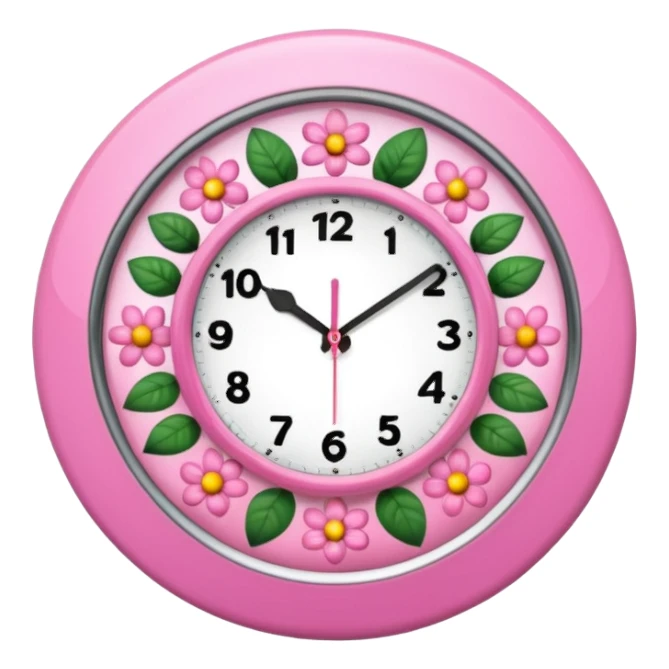 make a girly clock with very pink tones. sticker