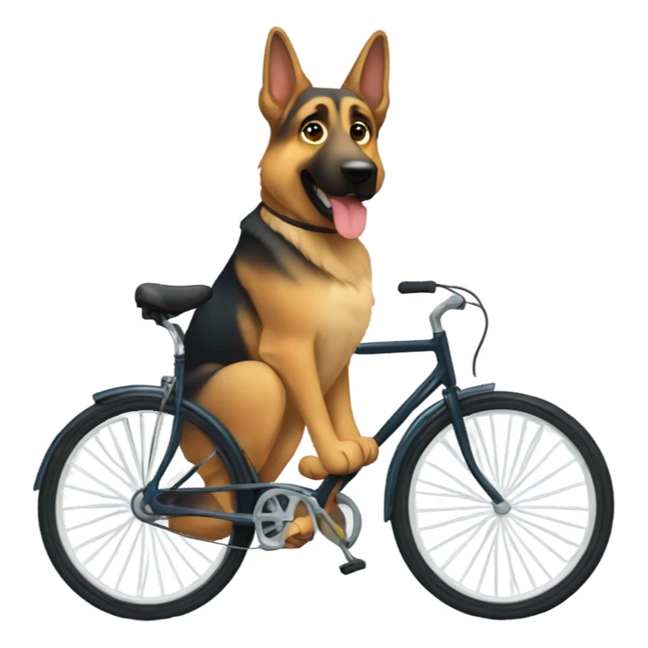 german shepherd on a bike sticker