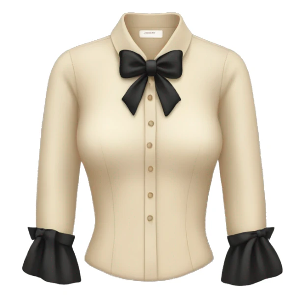 Beige blouse and black bow on it sticker