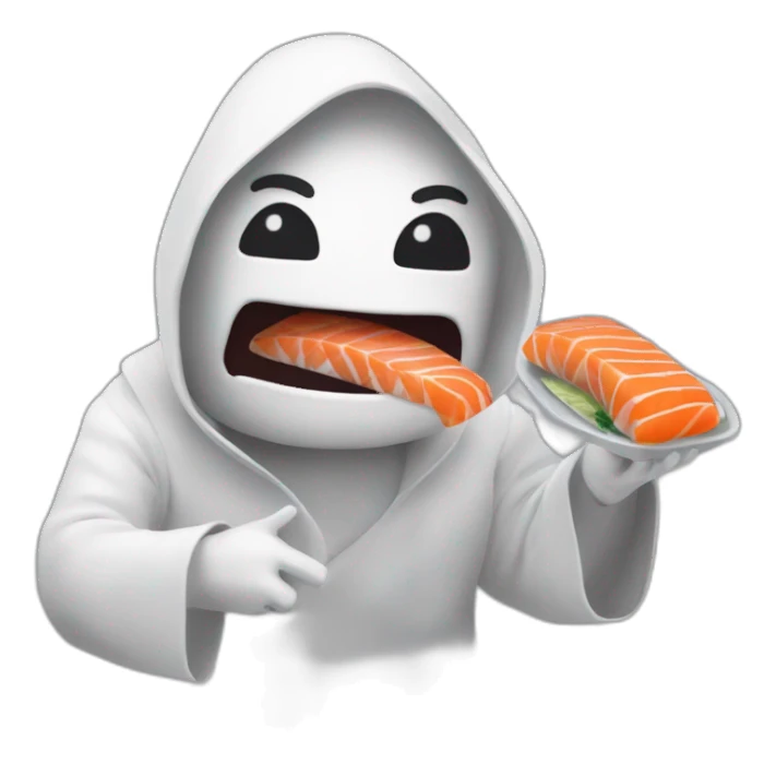 Fantôme qui mange des sushis  sticker