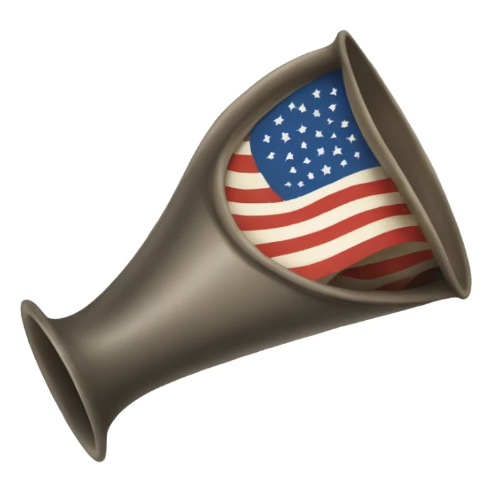 Horn blowing flag sticker