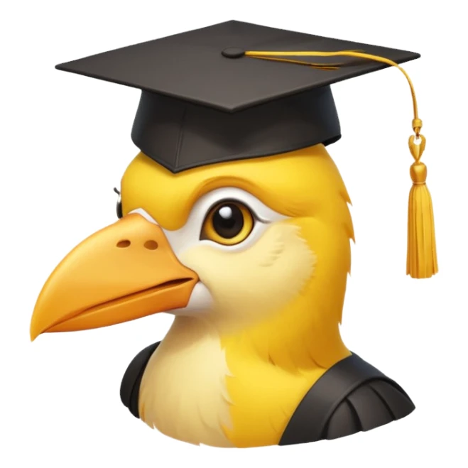 Bird graduate college sticker