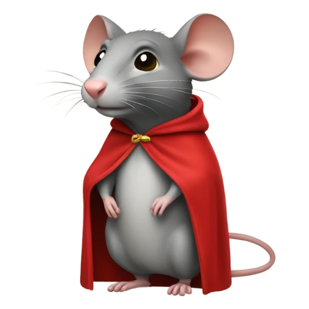 Cartoon rat wearing a red cape sticker