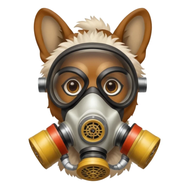 dog with gas masks sticker
