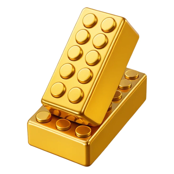 Golden lego brick sticker