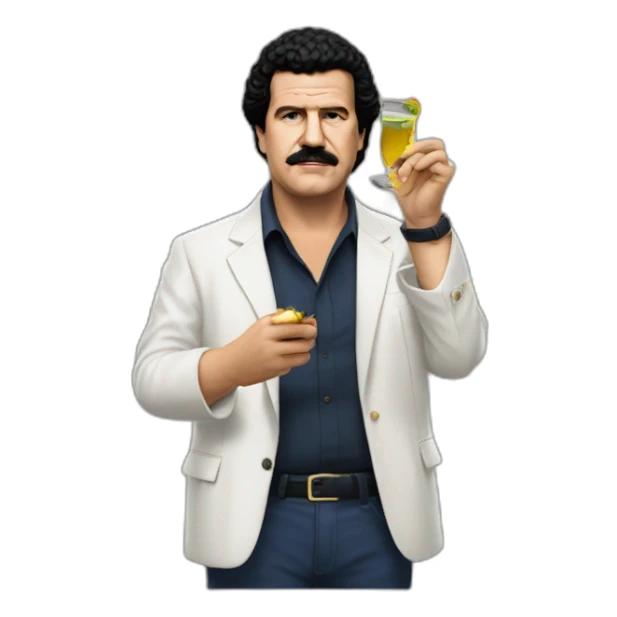 Pablo escobar qui serre la main de macron sticker