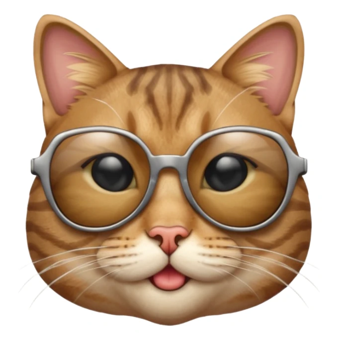 cat wearing sunglasses, simple and expressive sticker