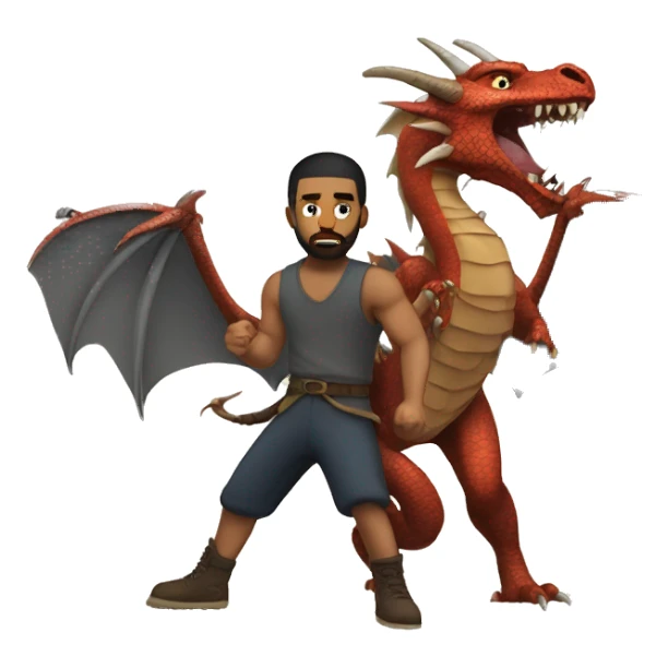 drake fighting a dragon sticker