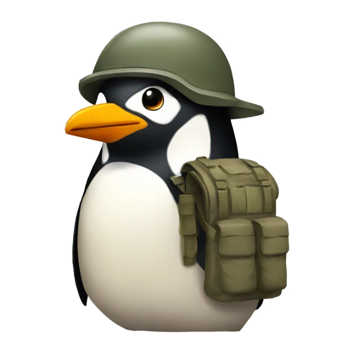 A soldier penguin sticker