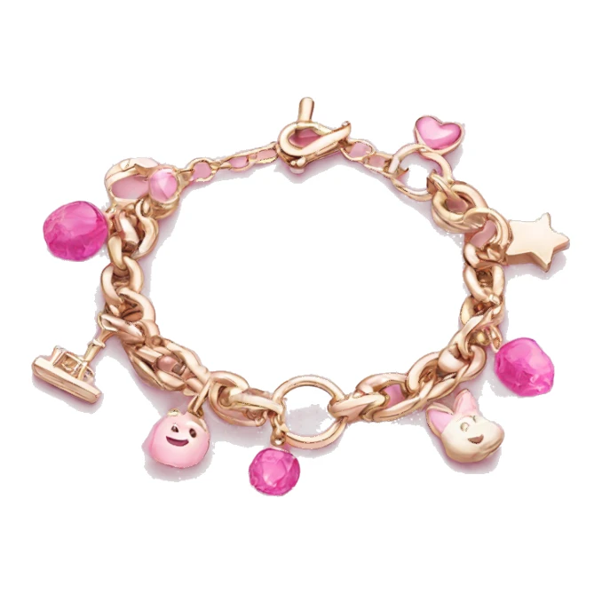 Bracelet with pink charms sticker